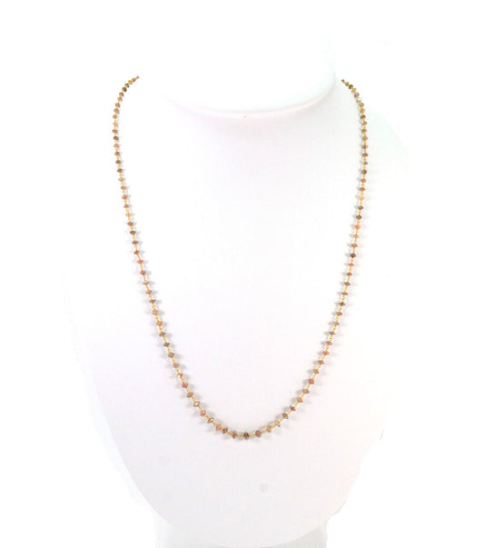 14k Solid Gold Necklace Studded With Natural Red Diamond Stone