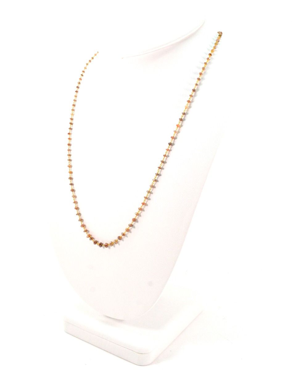 14k Solid Gold Necklace Studded With Natural Red Diamond Stone -  SGGRC-165