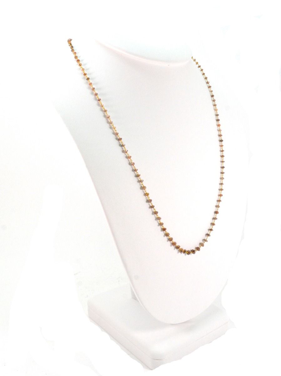 14k Solid Gold Necklace Studded With Natural Red Diamond Stone -  SGGRC-165