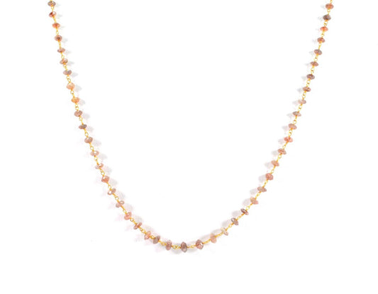 14k Solid Gold Necklace Studded With Natural Red Diamond Stone -  SGGRC-165 - view 3
