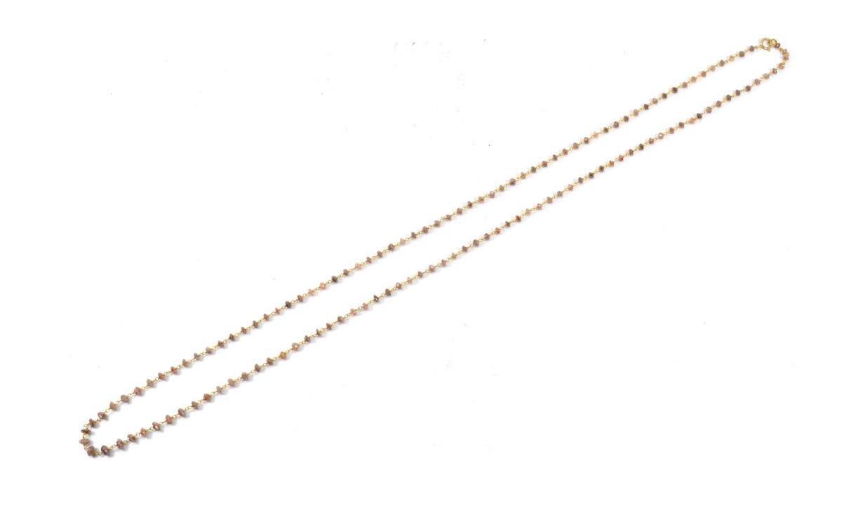 14k Solid Gold Necklace Studded With Natural Red Diamond Stone -  SGGRC-165