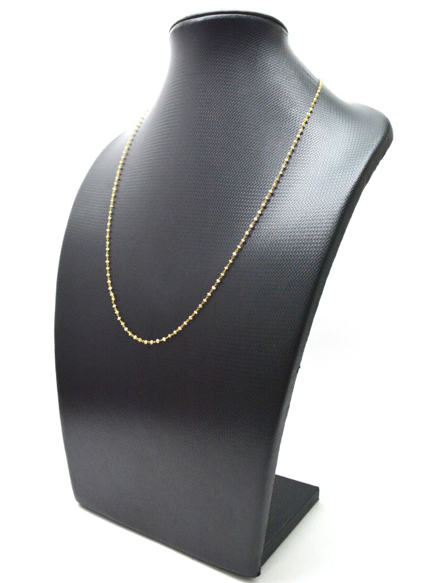 18k Solid Gold Necklace Studded With Natural White Diamond Stone -2MM, SGGRC-166
