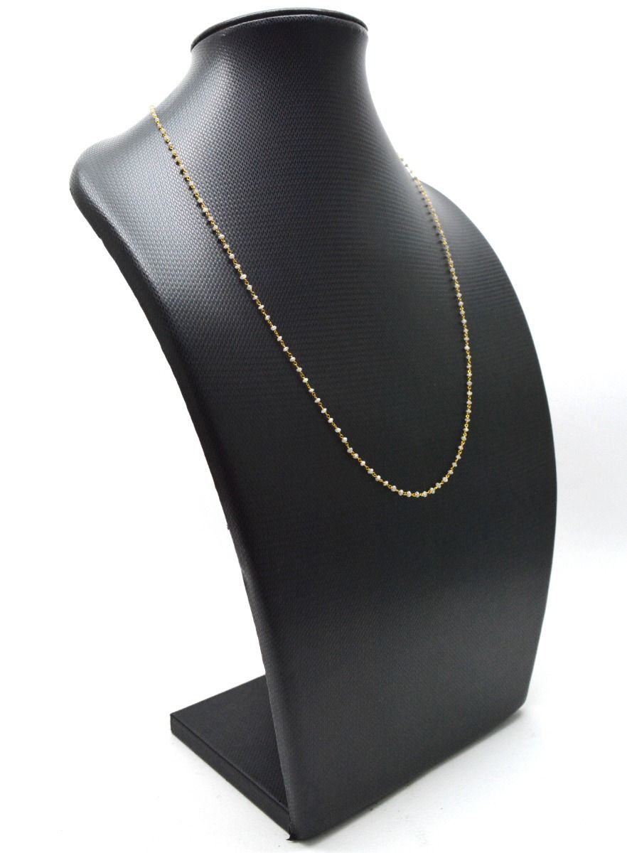 18k Solid Gold Necklace Studded With Natural White Diamond Stone -2MM, SGGRC-166