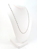 14k Solid Gold Necklace in Cube Shape With Black and Gray Stone - SGGRC-168