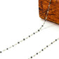 14k Solid Gold Necklace in Cube Shape With Black and Gray Stone - SGGRC-168