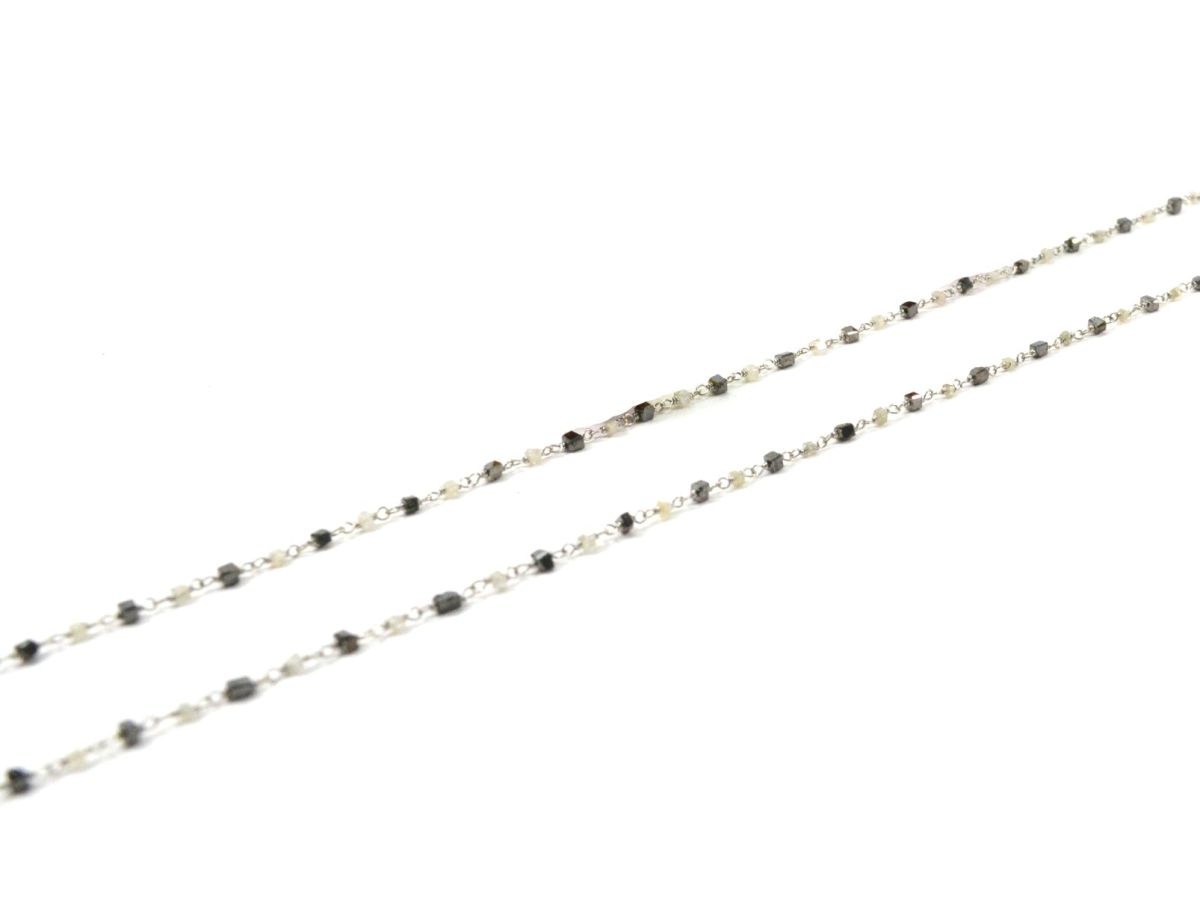 Amazingly 14k Solid Gold Necklace -Black And Grey Diamond Stone, 1.50 MM - SGGRC-169