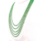 14k Solid Gold Necklace Studded With Natural Emerald Stone -3.50 - 4MM