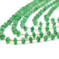 14k Solid Gold Necklace Studded With Natural Emerald Stone -3.50 - 4MM  SGGRC-170