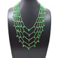 14k Solid Gold Necklace Studded With Natural Emerald Stone -3.50 - 4MM , SGGRC-172
