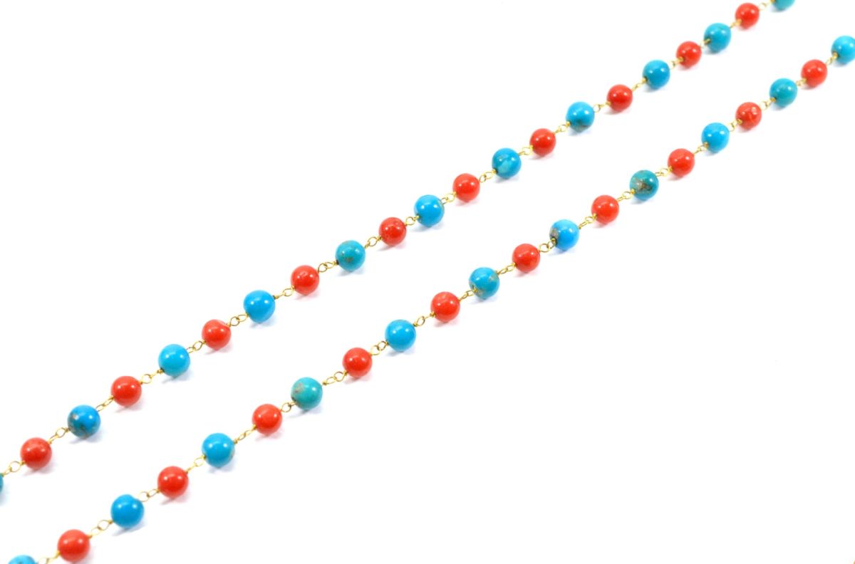 14k Solid Gold Necklace in Round shape - 4- 4.50 MM , SGGRC-173