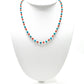 14k Solid Gold Necklace With Natural Coral and Turquoise Stone - 4 -4.5 MM, SGGRC-174