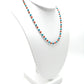 14k Solid Gold Necklace With Natural Coral and Turquoise Stone - 4 -4.5 MM