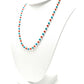 14k Solid Gold Necklace Studded With Natural Coral, Turquoise - SGGRC-175