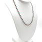 14k Solid Gold Necklace Studded With Natural Coral, Turquoise