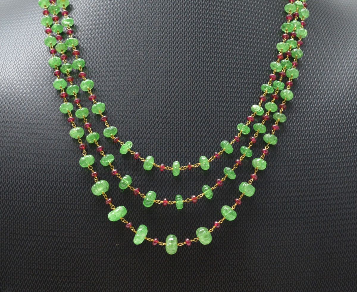 14k Solid Gold Necklace Roundel Shape With 4- 8 MM Size