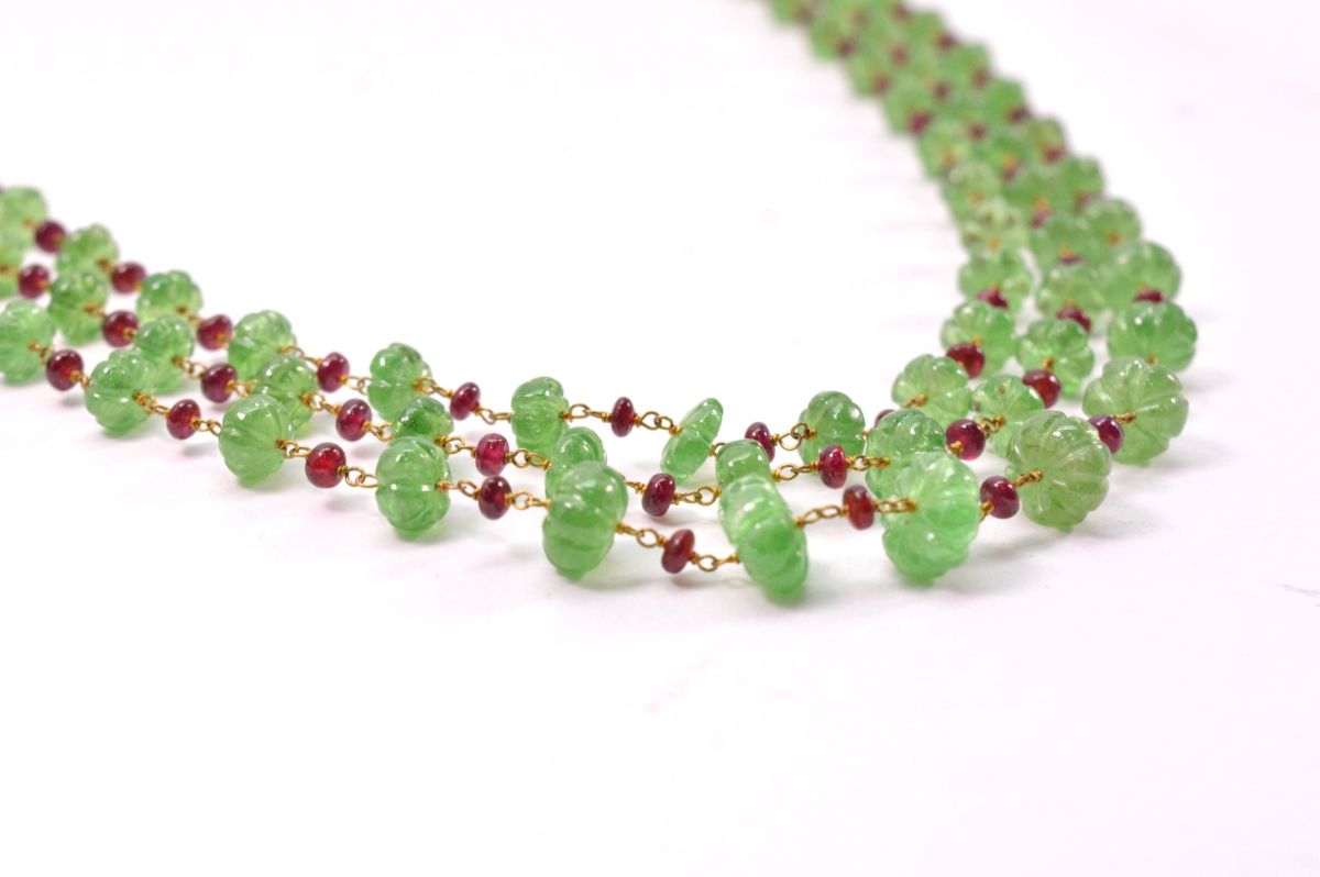 14k Solid Gold Necklace Roundel Shape With 4- 8 MM Size , SGGRC-176