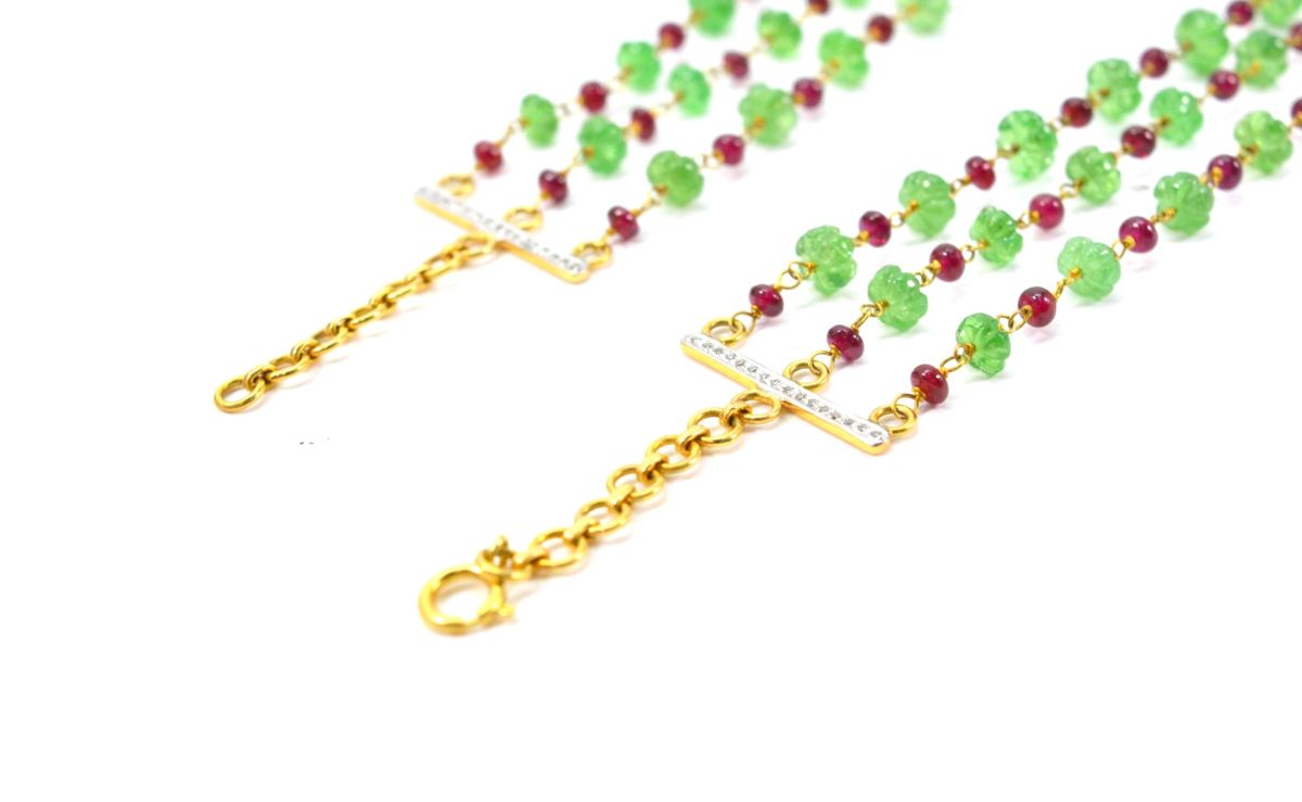 14k Solid Gold Necklace Roundel Shape With 4- 8 MM Size , SGGRC-176