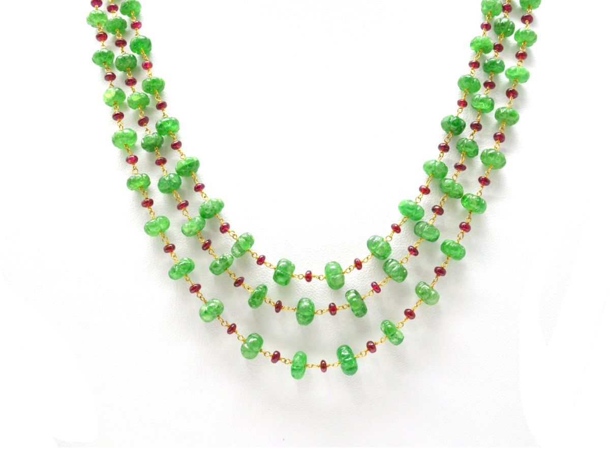 14k Solid Gold Necklace Studded With AAA Quality in 4 - 7MM Size