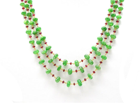 14k Solid Gold Necklace Studded With AAA Quality in 4 - 7MM Size - view 3