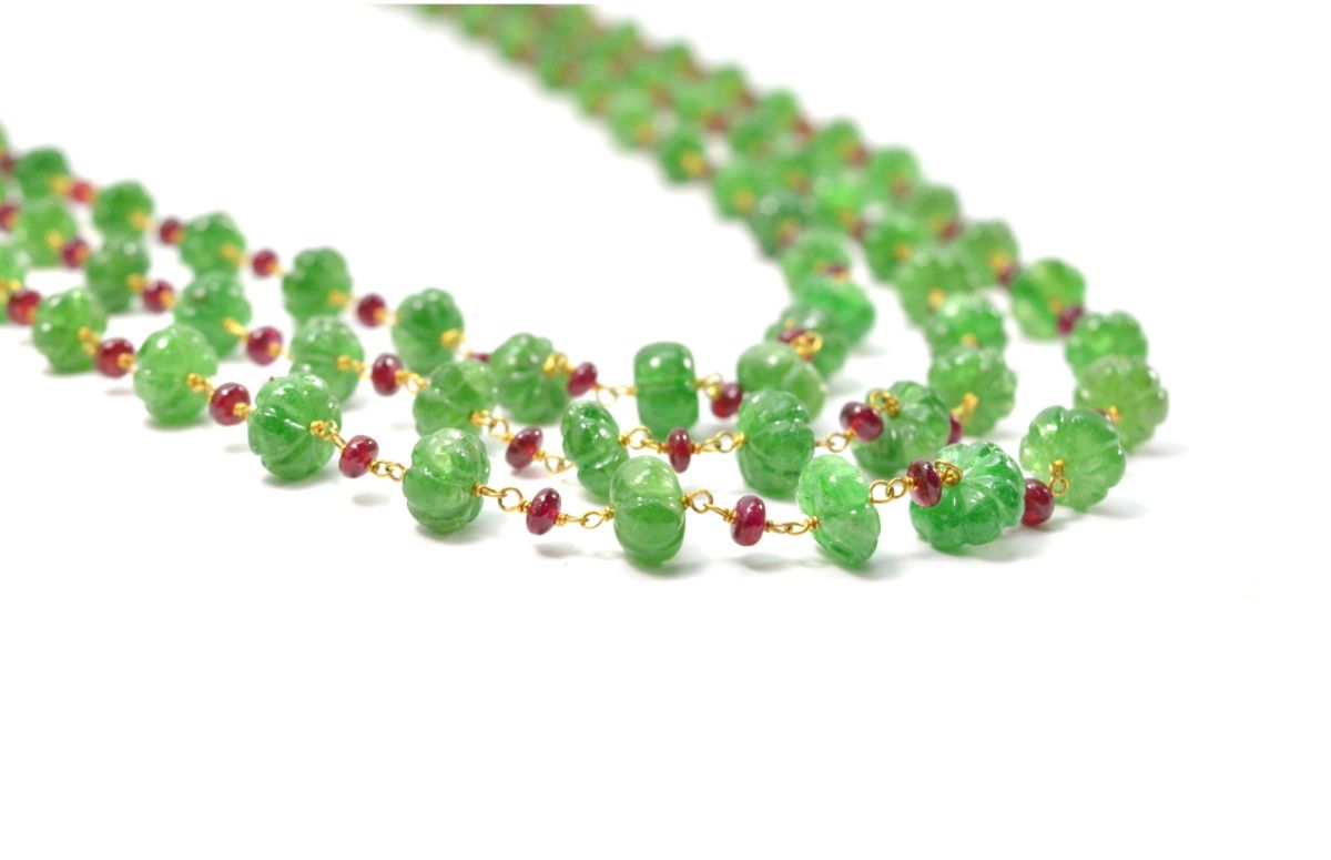 14k Solid Gold Necklace Studded With AAA Quality in 4 - 7MM Size