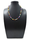 14k Solid Gold Necklace - Natural Multi Stones