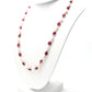 14k Solid Gold Necklace Studded With Natural Pearl And Rubelite Stone - 8X7 MM