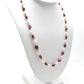 14k Solid Gold Necklace Studded With Natural Pearl And Rubelite Stone - 8X7 MM, SGGRC-180