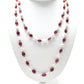 14k Solid Gold Necklace - Natural Pearl And Rubelite