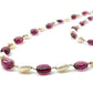 14k Solid Gold Necklace -  Natural Pearl And Rubelite, SGGRC-181