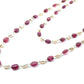 14k Solid Gold Necklace -  Natural Pearl And Rubelite, SGGRC-181