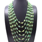 14k Solid Gold Necklace Studded With Emerald Stones , 12X10 - 15X10 MM, SGGRC-182