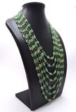 14k Solid Gold Necklace Studded With Emerald Stones , 12X10 - 15X10 MM, SGGRC-182