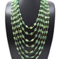14k Solid Gold Necklace Studded With Emerald Stones , 12X10 - 15X10 MM