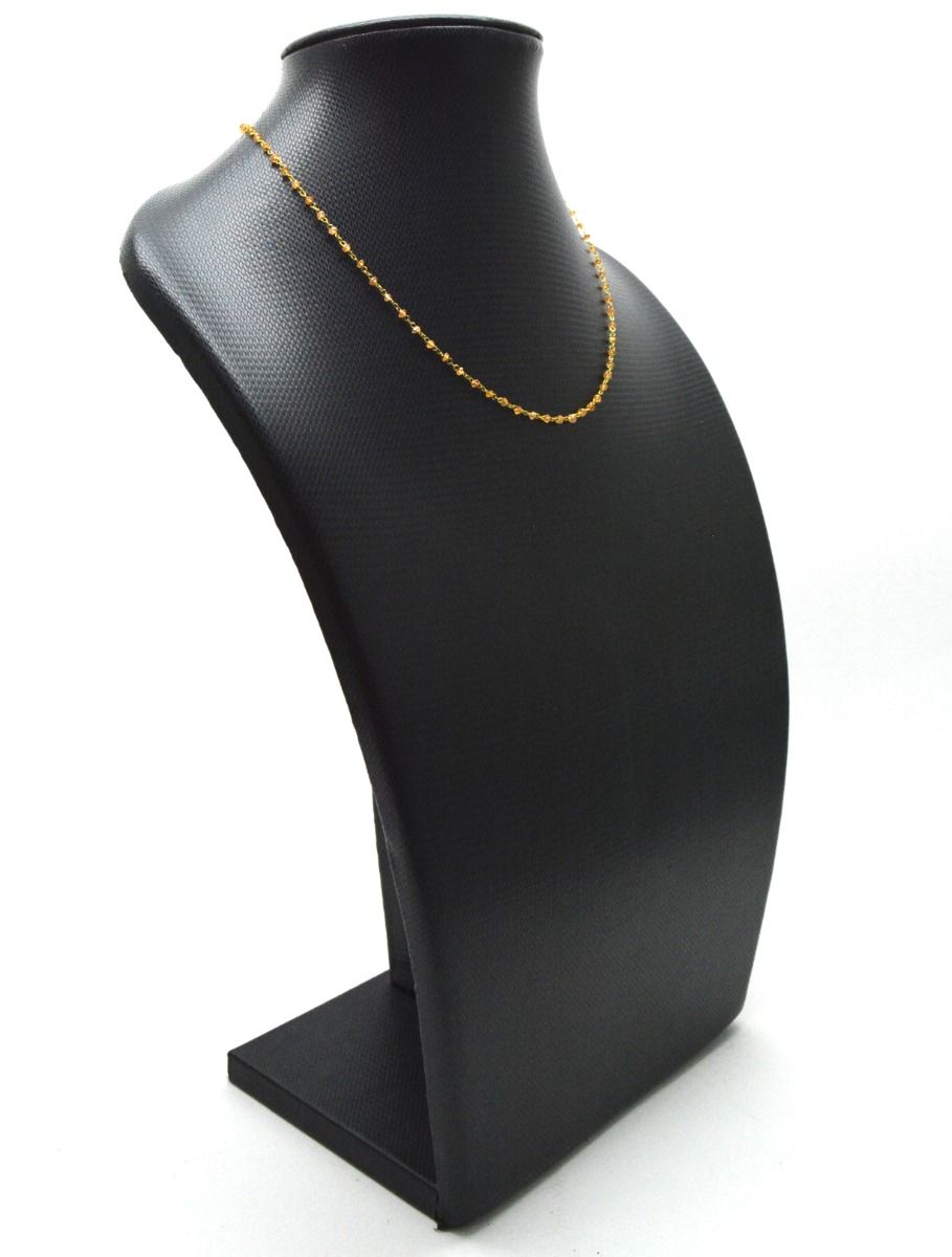 14k Solid Gold Necklace With Natural Orange Sapphire Stone, 2mm -  SGGRC-184