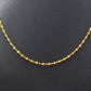 14k Solid Yellow Gold Necklace - Natural Orange Sapphire, 2mm