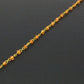 14k Solid Yellow Gold Necklace - Natural Orange Sapphire, 2mm