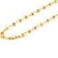 14k Solid Yellow Gold Necklace - Natural Orange Sapphire, 2mm