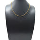 14k Solid Gold Necklace Studded With Orange Sapphire Stone - 2MM