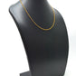 14k Solid Gold Necklace Studded With Orange Sapphire Stone - 2MM, SGGRC-187