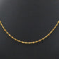 14k Solid Gold Necklace Studded With Orange Sapphire Stone - 2MM