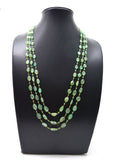 14k Solid Gold Necklace With Natural Emerald Stone - Oval-7.00x5.50mm ,Roundel-3.00mm