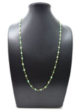 14k Solid Gold Necklace Studded With Natural Pearl And Rubellite Stone - 8X7 MM