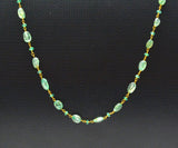14k Solid Gold Necklace Studded With Natural Pearl And Rubellite Stone - 8X7 MM, SGGRC-192