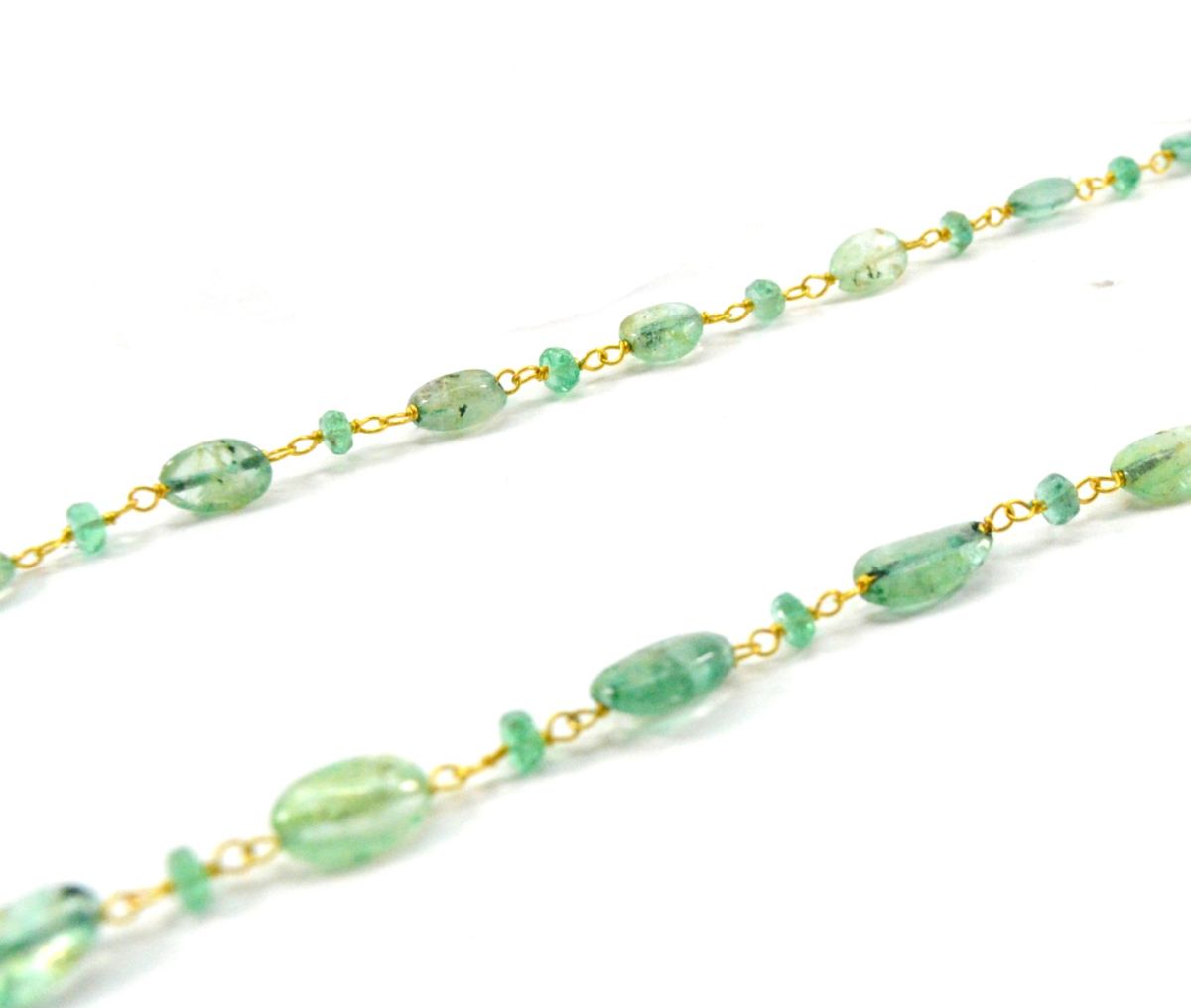 14k Solid Gold Necklace Studded With Natural Pearl And Rubelite Stone - 8X7 MM, SGGRC-192