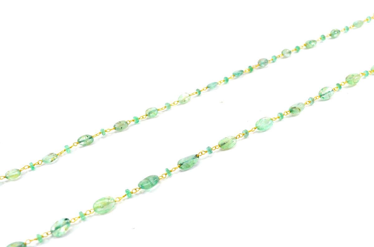 14k Solid Gold Necklace Studded With Natural Pearl And Rubelite Stone - 8X7 MM, SGGRC-192