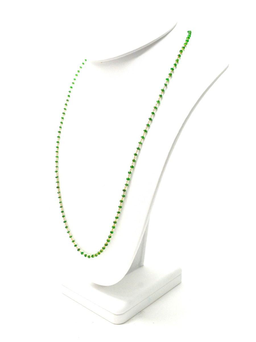 14k Solid Gold Necklace With Natural Tsavorite Stone