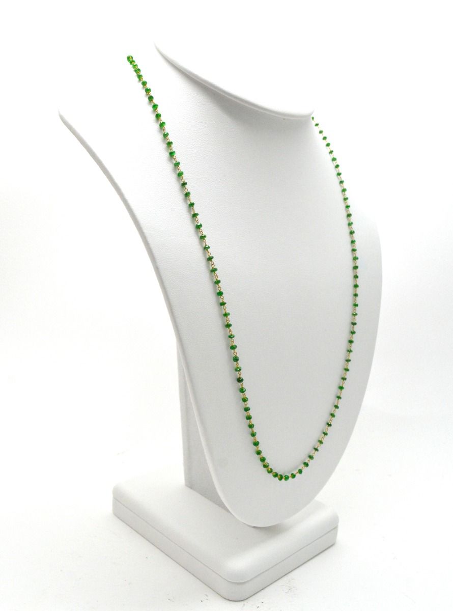 14k Solid Gold Necklace With Natural Tsavorite Stone - SGGRC-194
