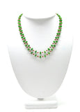 14k Solid yellow Gold Necklace With Emerald Stone In 4-6 MM