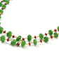 14k Solid yellow Gold Necklace With Emerald Stone In 4-6 MM