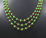 14k Solid yellow Gold Necklace - Natural Emerald, 4-6MM,  SGGRC-196